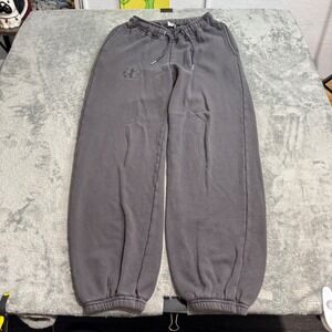Bumpsuit Women Small Gray Cotton Jogger Sweatpants Embroidered Logo Drawstring